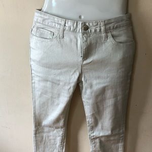 Old Navy silver shimmer skinny pants NWT
